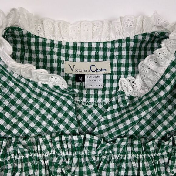 Victorian Choice Dickens Christmas Caroler Costume Civil War Pioneer Plaid Dress - Picture 6 of 8